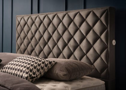 Luxus Boxspringbett Pera Taupe Picasso Velours