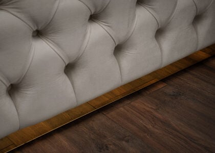 Luxus Boxspringbett Plaza in Picasso Velourstoff Altweiss