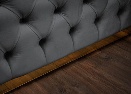 Luxus Boxspringbett Plaza in Picasso Velourstoff Anthrazit