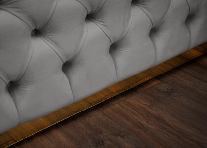 Luxus Boxspringbett Plaza in Picasso Velourstoff Grau