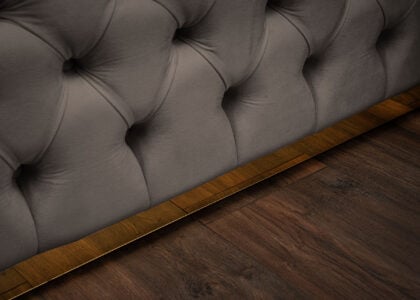 Luxus Boxspringbett Plaza in Picasso Velourstoff Taupe