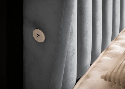 Luxus Boxsprıngbett Saılor ın Picasso Velourstoff Anthrazit