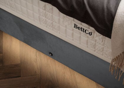 Luxus Boxsprıngbett Saılor ın Picasso Velourstoff Anthrazit