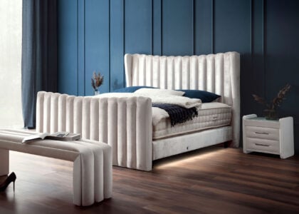 Luxus Boxsprıngbett Saılor ın Velvet Creme
