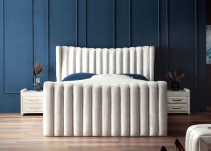 Luxus Boxsprıngbett Saılor ın Velvet Creme