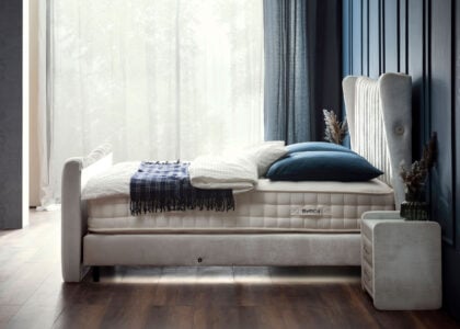 Luxus Boxsprıngbett Saılor ın Velvet Creme