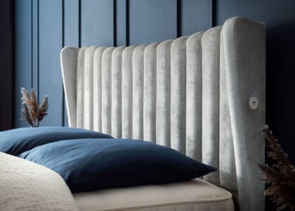 Luxus Boxsprıngbett Saılor ın Velvet Grau