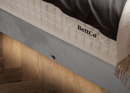 Luxus Boxsprıngbett Saılor ın Picasso Velourstoff Grau