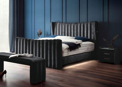 Luxus Boxsprıngbett Saılor ın Velvet Schwarz