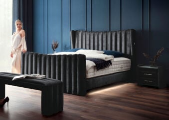 Luxus Boxsprıngbett Saılor ın Velvet Schwarz