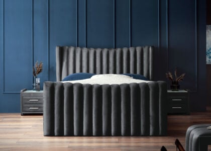 Luxus Boxsprıngbett Saılor ın Velvet Schwarz