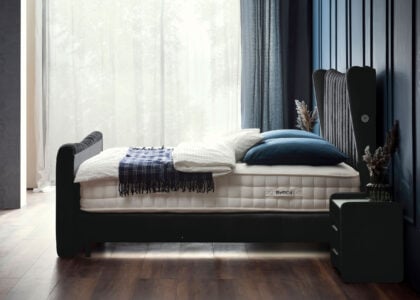 Luxus Boxsprıngbett Saılor ın Velvet Schwarz