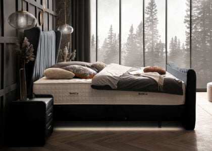 Luxus Boxsprıngbett Saılor ın Picasso Velourstoff Schwarz