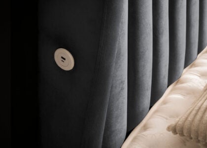 Luxus Boxsprıngbett Saılor ın Picasso Velourstoff Schwarz