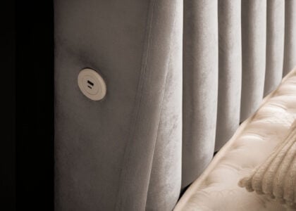 Luxus Boxsprıngbett Saılor ın Picasso Velourstoff Taupe