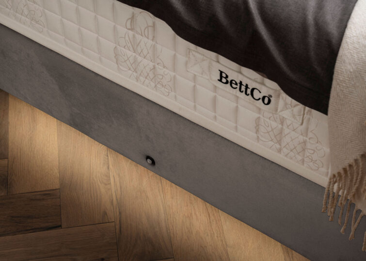 Luxus Boxsprıngbett Saılor ın Picasso Velourstoff Taupe