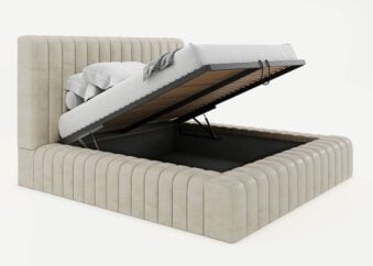 Bett mit Bettkasten in Gelotti Velours Nizza